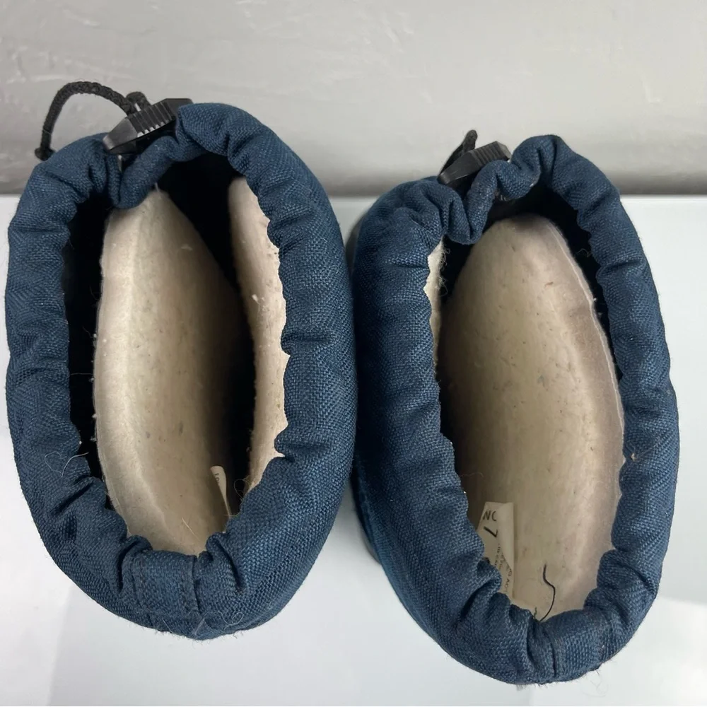 VTG‎ Sorel Boots Winter Snow Arctic Heavy Lined Blue Black Lace Up Heavyweight